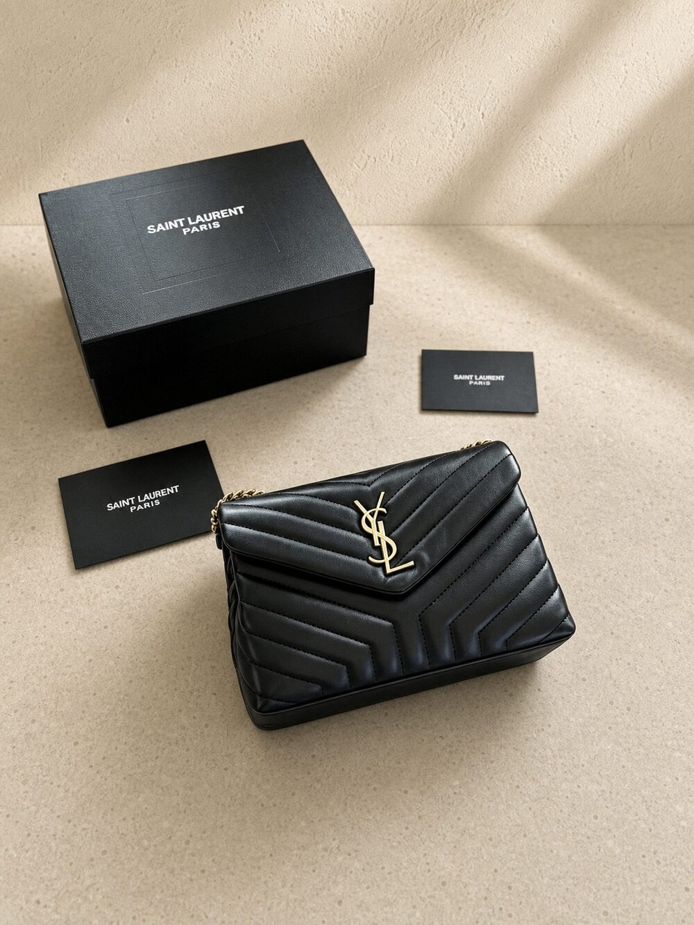 Yves Saint Laurent Loulou Medium Black Quilted Shoulder Bag - Picture 3 of 6